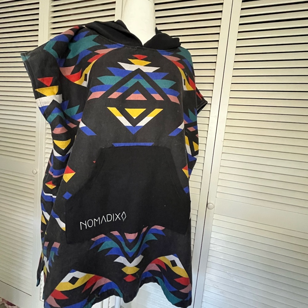 Nomad Kids Colorful Geometric Hooded Poncho